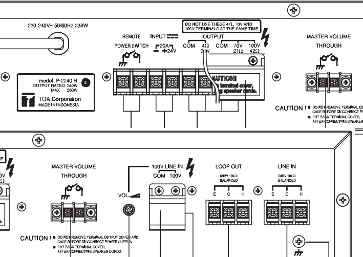 TOA-P2240-100V-Endstufe-Rueckseite-88-404-00166-NN