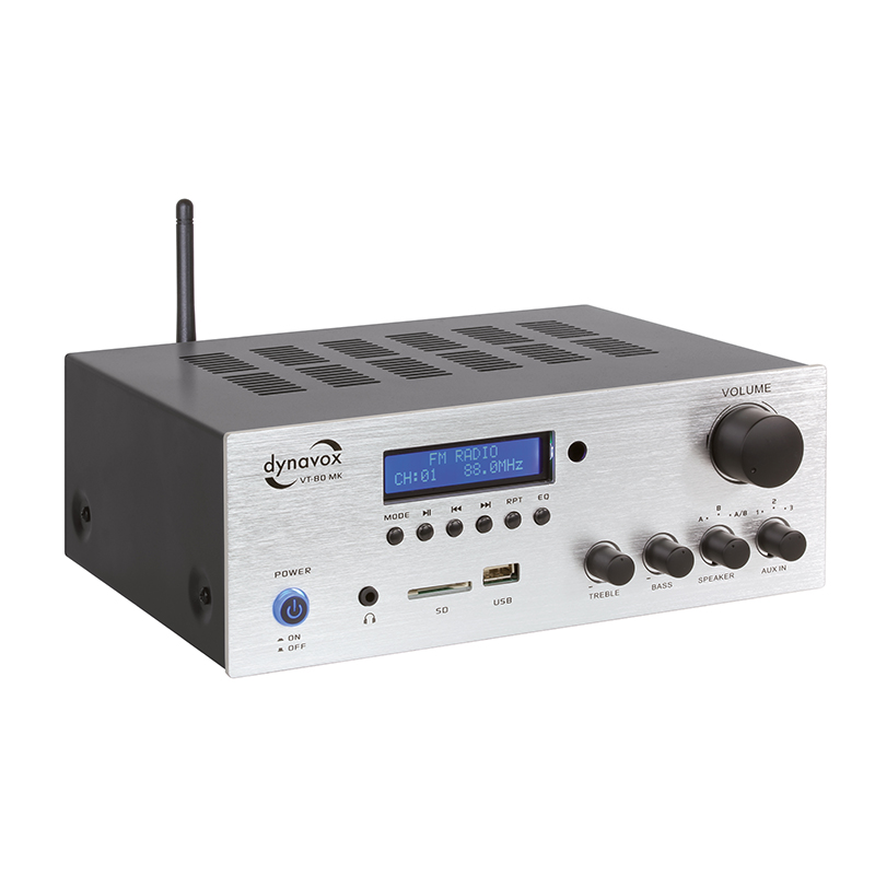 Dynavox VT-80 versterker met bluetooth en USB 4 kanaals met A/B Dynavox VT-80 versterker met bluetooth en USB 4 kanaals met A/B