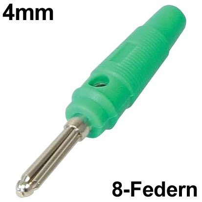 4mm Bananenstecker Grün gummiert Federkontakte
