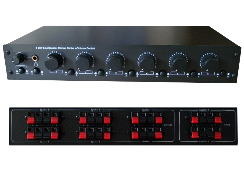 85-777-00270_Neu_ab2020 Lautsprecherschalter Regelpult für bis zu 6 Paare (4-8-16Ohm) 6-Zonen