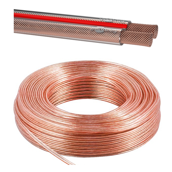 50m Lautsprecherkabel 2x 1,5qmm Transparent CCA