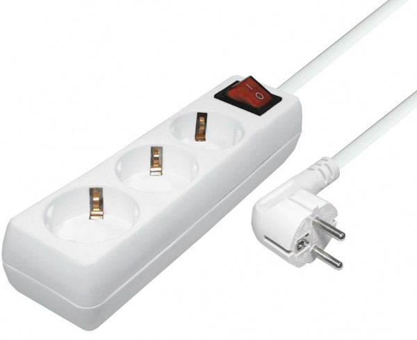 39-849-00140_3fach_Steckdose_mit_Schalter_B01 Steckdose 3-fach Steckdosenleiste mit Netzschalter Weiss