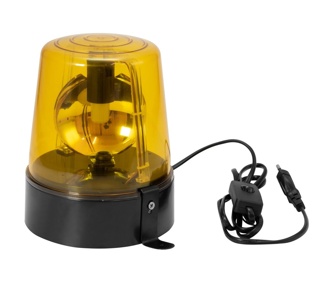 Polizeilicht Alarmlicht GELB 230V Drehlicht mit 230V LED Birne Polizeilicht Alarmlicht GELB 230V Drehlicht mit 230V LED Birne