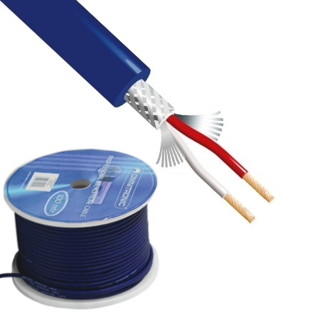 42-686-00575_Mikrofonkabel_Blau 100m Mikrofonkabel 2x0,22qmm Blau 6mm geschirmtes NF-Kabel