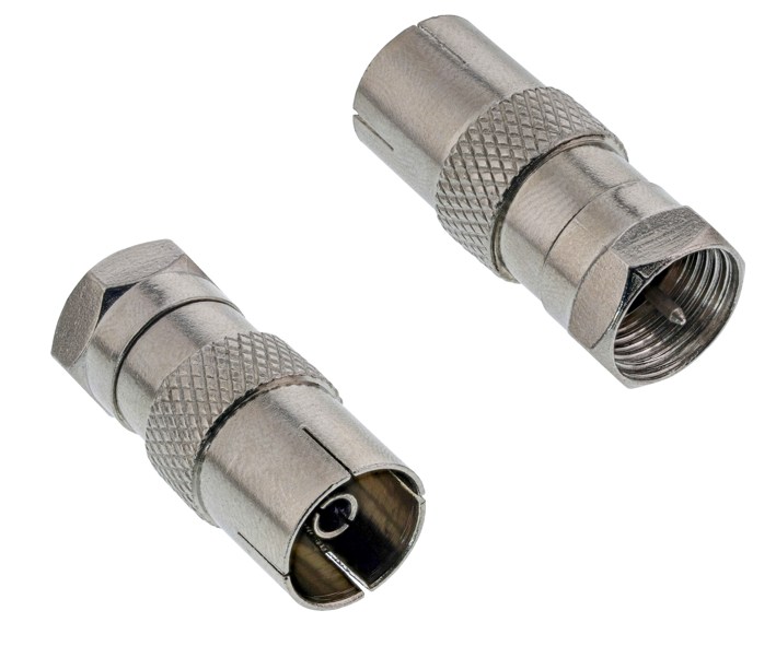 Adapter_Koaxbuchse_auf_F-Stecker_41-152-00090 Adapter Koaxkupplung auf F-Stecker IEC to F  oder Koaxbuchse auf F-Stecker