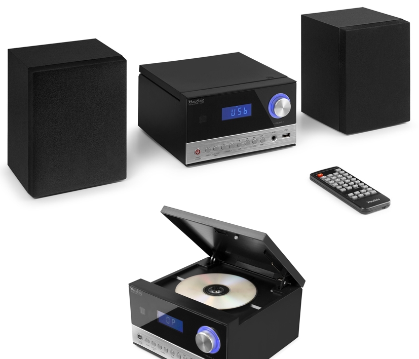 Musikanlage_Audizio_Toulon_B00_88-830-02200 Musikanlage CD USB MP3 Bluetooth UKW Radio 2x50W mit Boxen