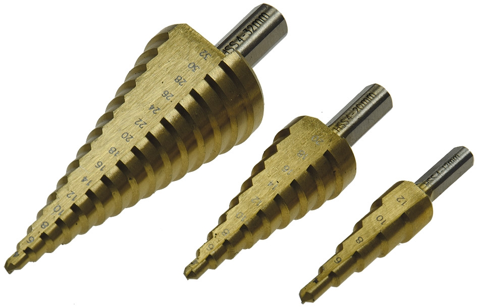 97-905-00216 Bohrer SET 3-tlg Stufenbohrer 4-12mm 4-20mm 4-32mm mit Tasche