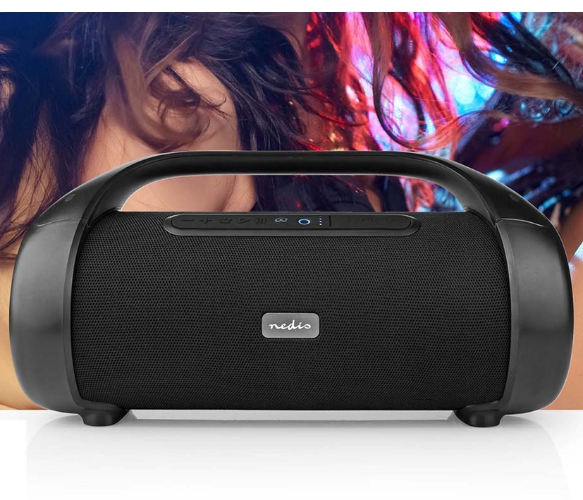 Boombox_mit_Akku_Bluetooth_usb_88-830-02500_B00 Musikanlage Bluetooth Siri AUX / 3,5mm Line-In / 6,3mm Mikrofon-Buchse / 120W mit Lithium-Akku bis 9-Stunden Spielzeit BB340