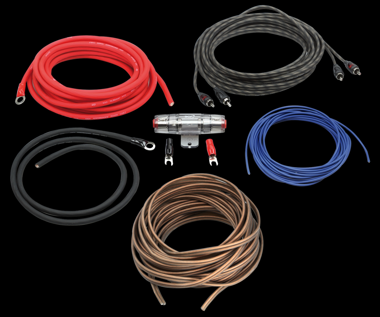 Kabelset 10qmm inkl AGU Sicherungshalter Cinchkabel Stromkabel Endstufe Kabekit Batteriekabel Kabelset 10qmm inkl AGU Sicherungshalter Cinchkabel Stromkabel Endstufe Kabekit Batteriekabel