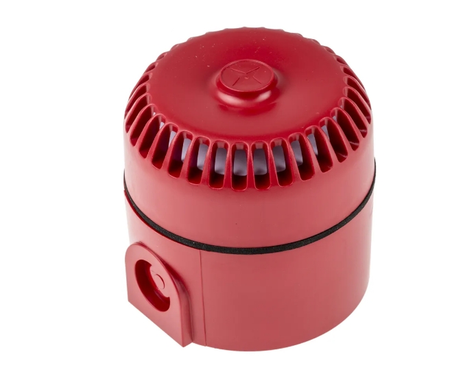 12-24V_Sirene_Rot_79-222-00037_B3 Sirene 12V oder 24V mit 32 wählbaren Tönen BASE-RORD-RT Signalgeber Alarmgeber