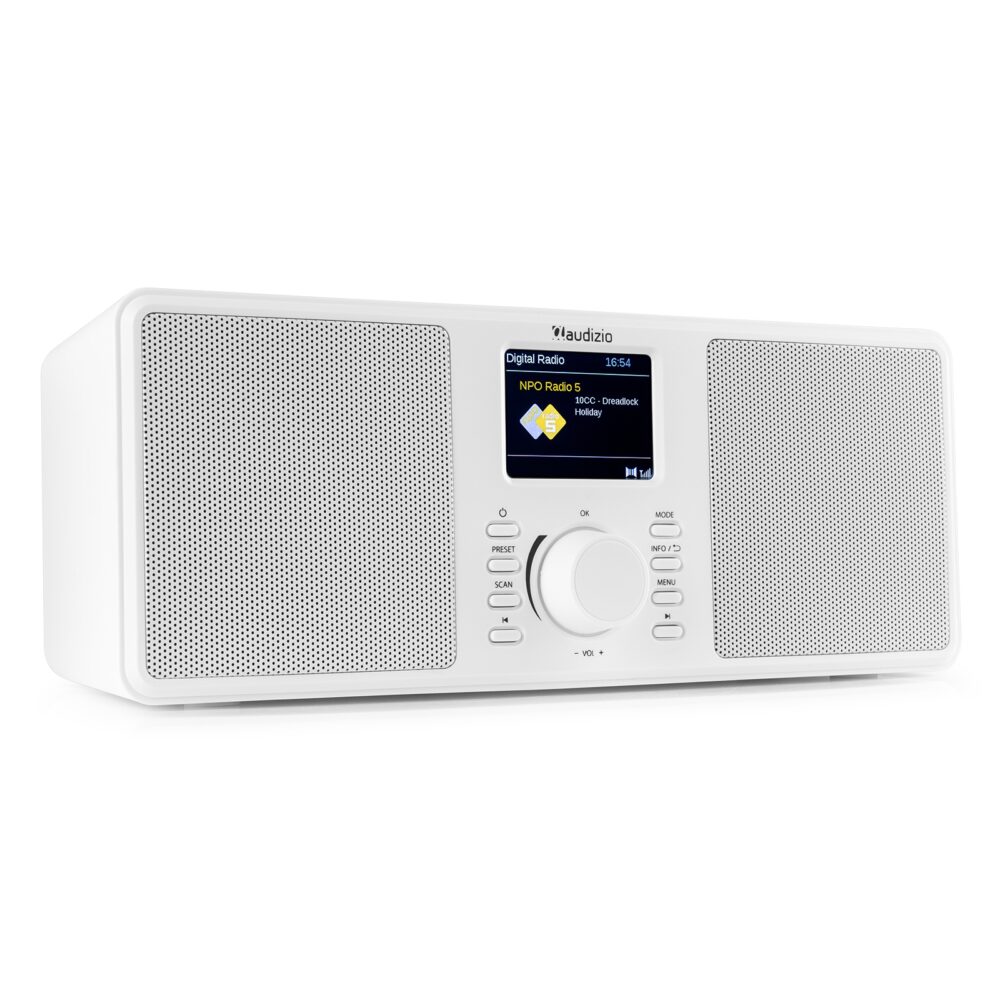 Musikanlage mit Bluetooth Radio DAB+ UKW Wecker 50Watt Musikleistung Weiss