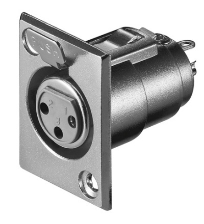 39-852-00100_XLR_3pol_Buchse 3pol XLR Buchse Einbaubuchse D-Type Einsatz