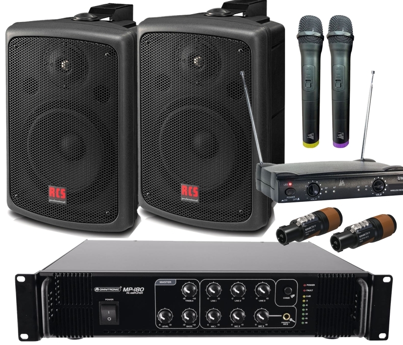 Set33_ab_09-2023hSoYdQll26B7f Werkhallen Lautsprecheranlage Set-33W ( 6-teilig ) mit Funkmikrofon-SET