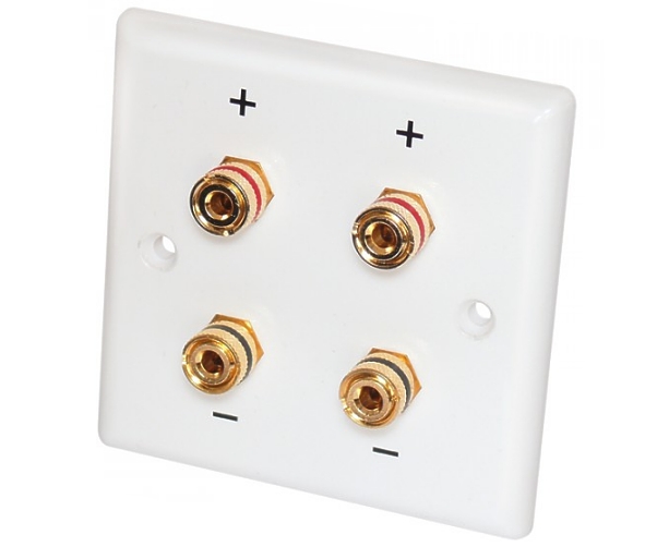 Lautsprecherdose-Stereo-85-771-00806 Lautsprecherdose Wand Dose Blende Stereo 4 Bananenbuchsen