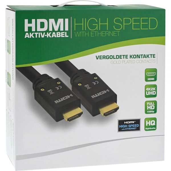 10m HDMI Aktiv Kabel mit HDMI-Verstärker 4K+2K ARC 3D HDMI 2.0b