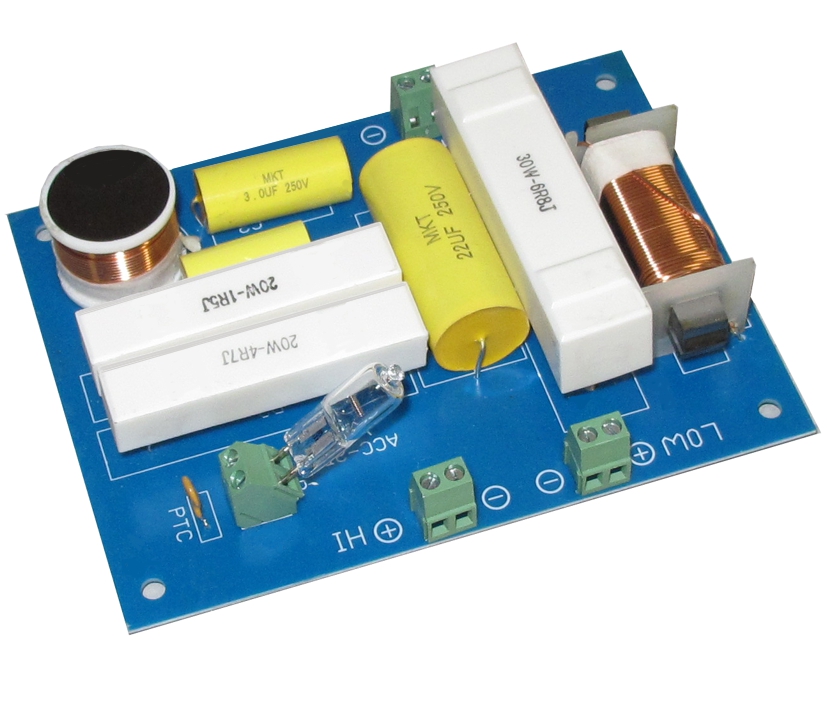 2-wege Weiche 8ohm 200W rms 400W max 4,5kHz Frequenzweiche mit Hochtonschutz über Sofitte