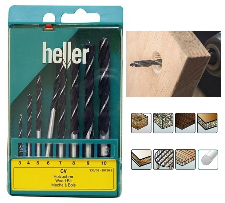 Holzbohrer_97-905-00209_21-08 Bohrer SET Holzbohrer Satz 8-teilig 3-10mm