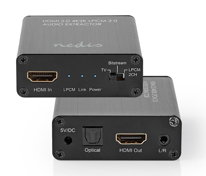 HDMI_Toslink_Klinke_Konverter_42-300-00685 Medienkonverter HDMI Audio Konverter HDMI Eingang auf  Audiosignal und Toslink