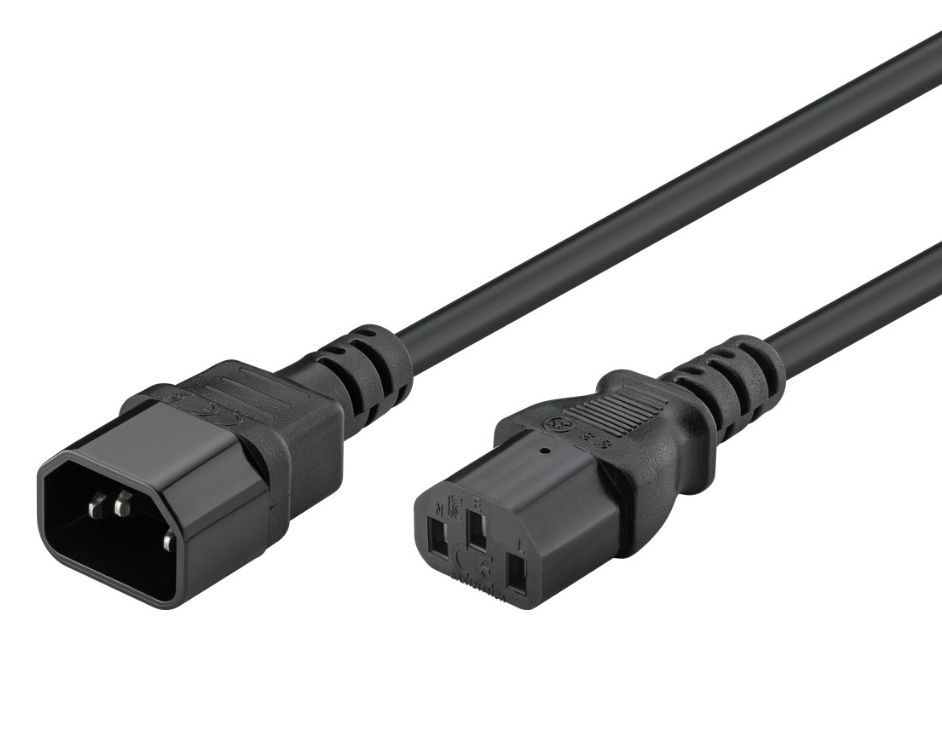 2m Kaltgeräte Verlängerung C14 auf C13 Kaltgerätekabel Stromverlängerung 2m Kaltgeräte Verlängerung C14 auf C13 Kaltgerätekabel Stromverlängerung