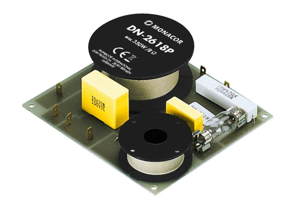 2wege_Weiche_350W_85-775-01175_B1 2-wege Weiche 350Watt 3kHz DN-2618-P mit HT-Schutz für 8-Ohm oder 4-Ohm verwendbar